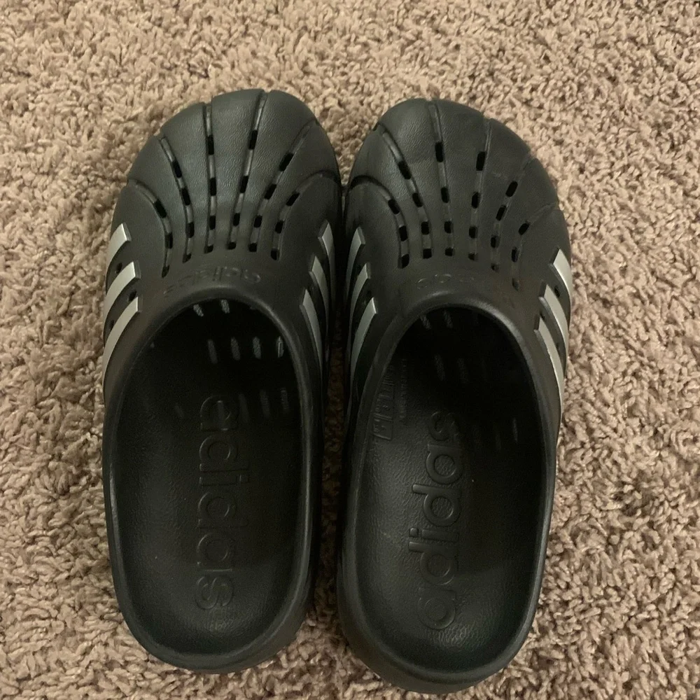 Adidas Adilette Clogs Aqua Water Slide Sandals Black White
